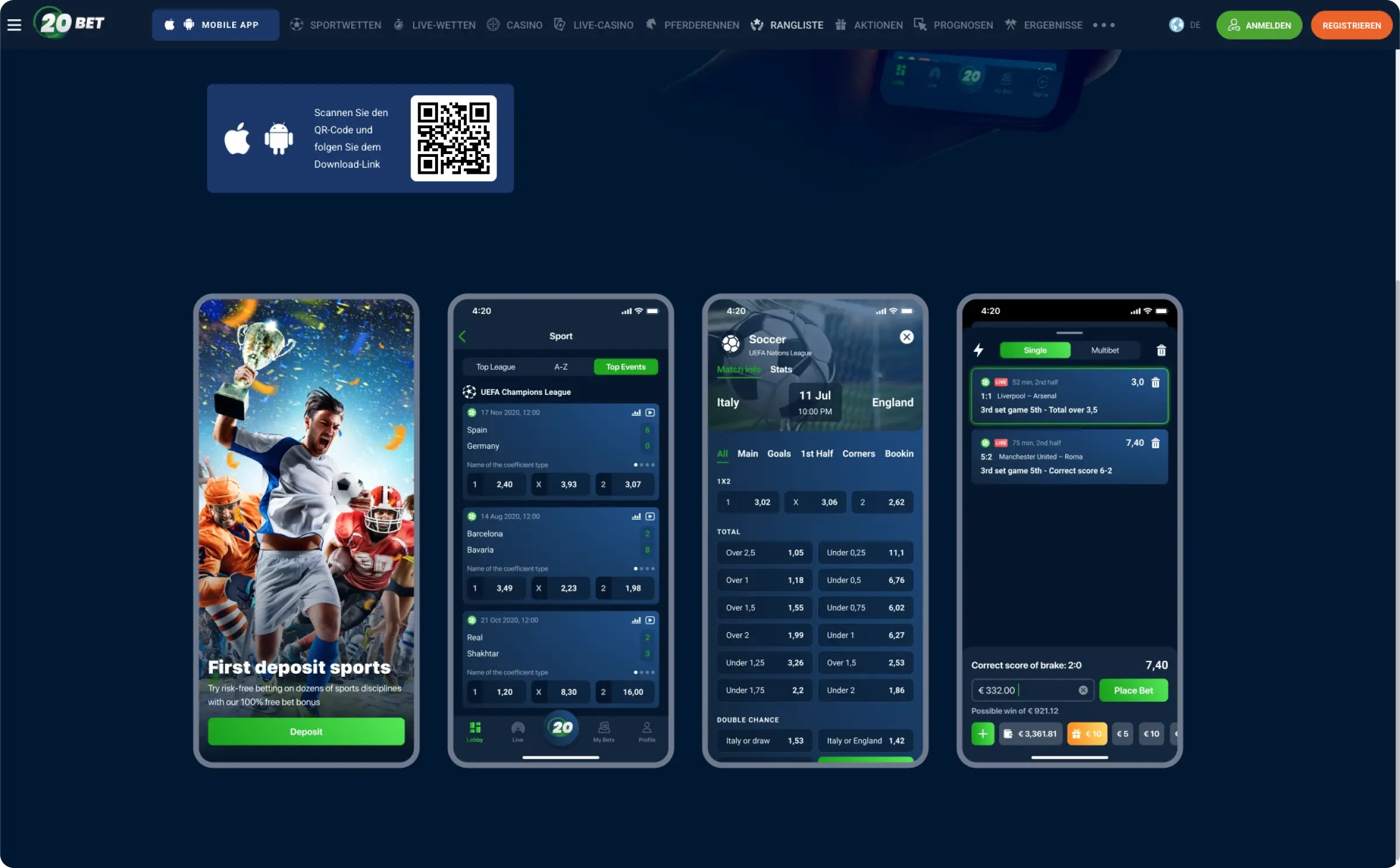 20Bet Mobile Version